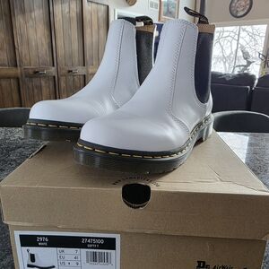 Dr. Martens White Boots with Black Accents